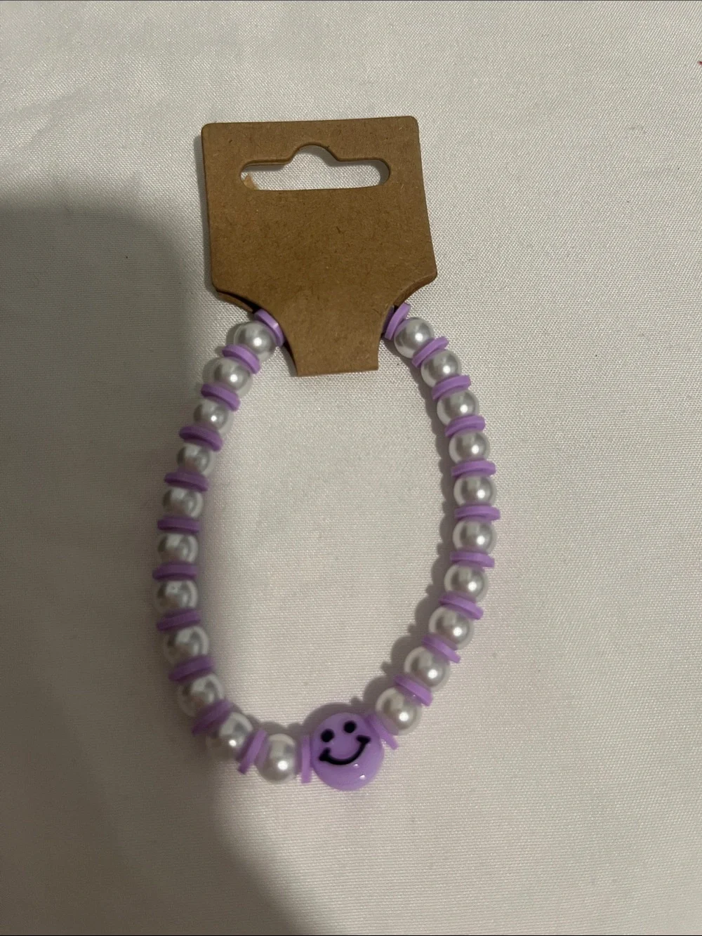 Purple Smiley Beaded Bracelet